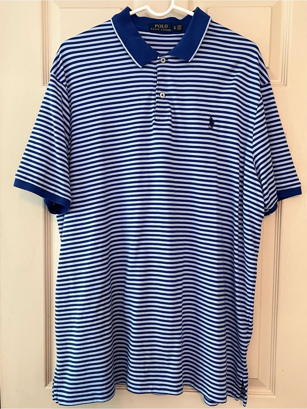 Polo by Ralph Lauren Men's Blue & White Striped Polo Shirt Size XL
